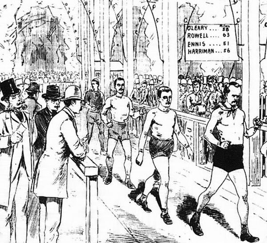 Edward Payson Weston trong môn đi bộ