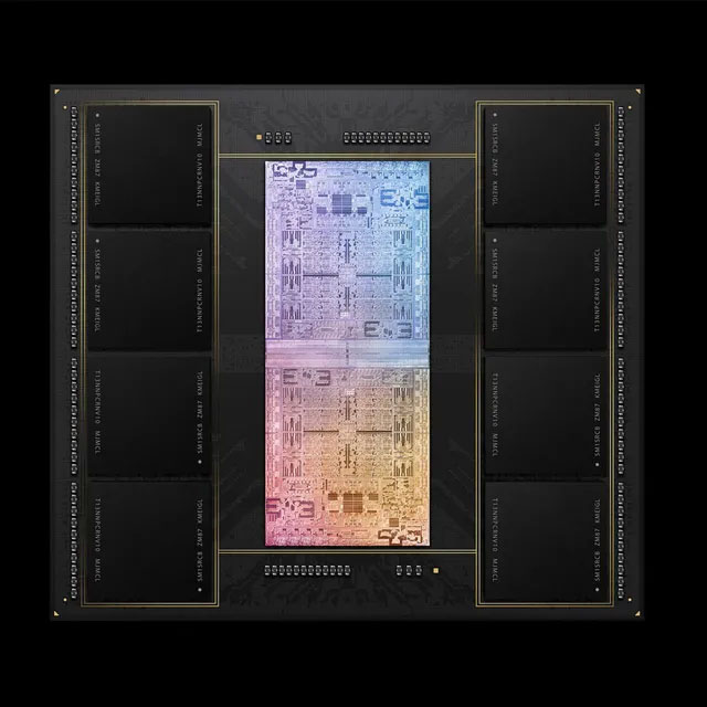 Chip M1 Ultra của Apple, về cơ bản là 2 chip M1 Max ghép lại với nhau để gia tăng hiệu năng.